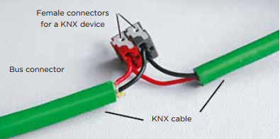 Bus terminal with incoming and outgoing bus cable Bus terminal with incoming and outgoing bus cable