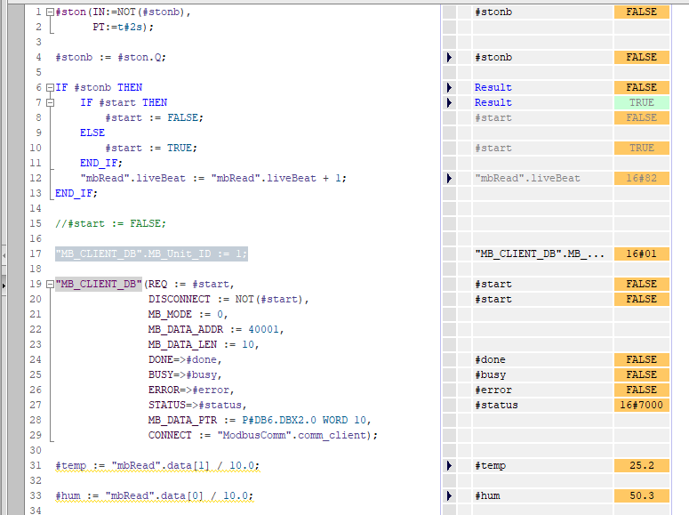 S7-1500 and UICPAL Temp.humi.sensor Modbus TCP communication: FB status on TIA-Portal S7-1500 and UICPAL Temp.humi.sensor Modbus TCP communication: FB status on TIA-Portal