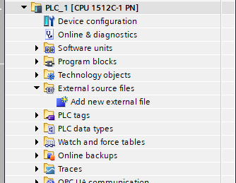 Import source code to the TIA portal Import source code to the TIA portal